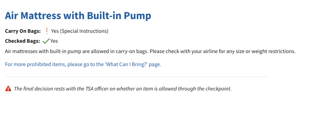 Can You Bring An Air Mattress On A Plane?