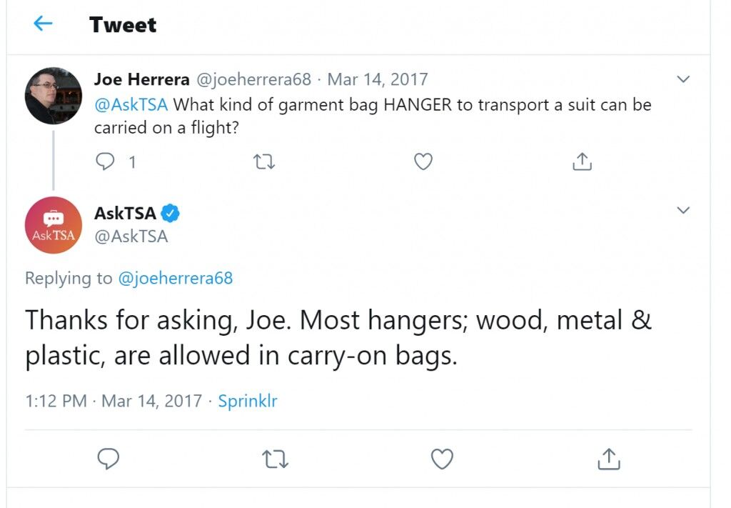 Can you bring metal clothes hanger on plane