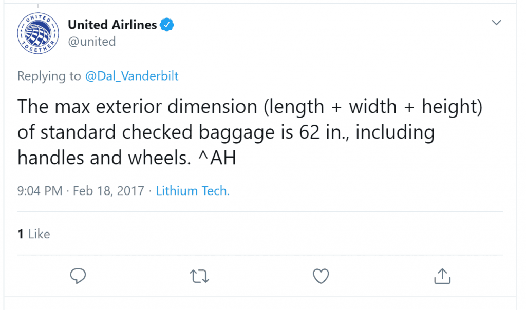 linear baggage calculator