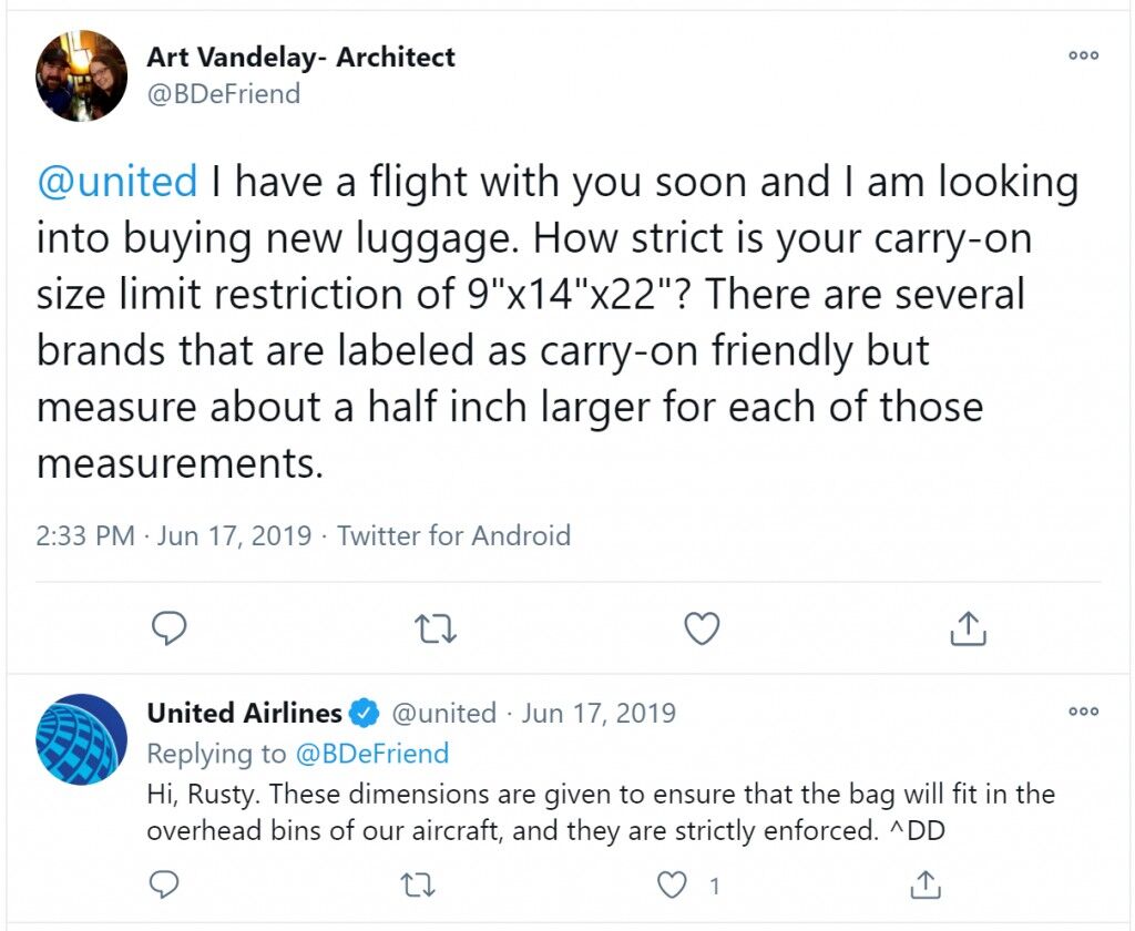 united airlines international carry on size