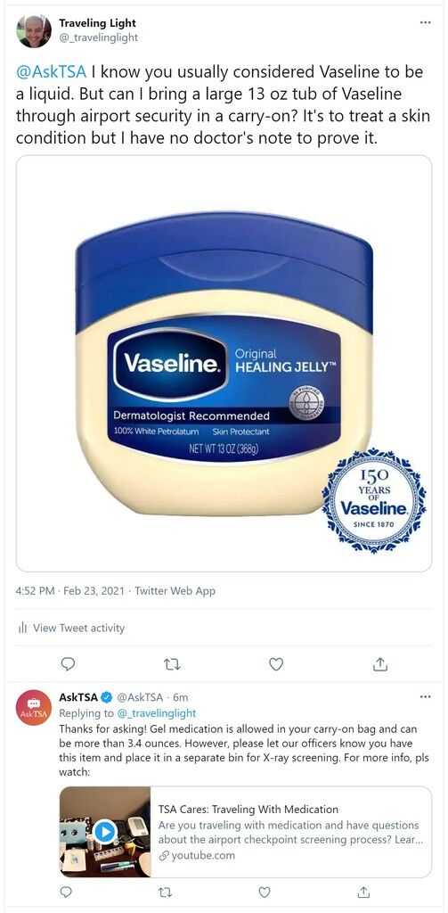 Can You Bring Vaseline On A Plane? (TSA Rules)