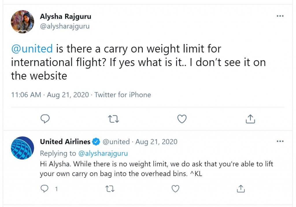 united international carry on weight