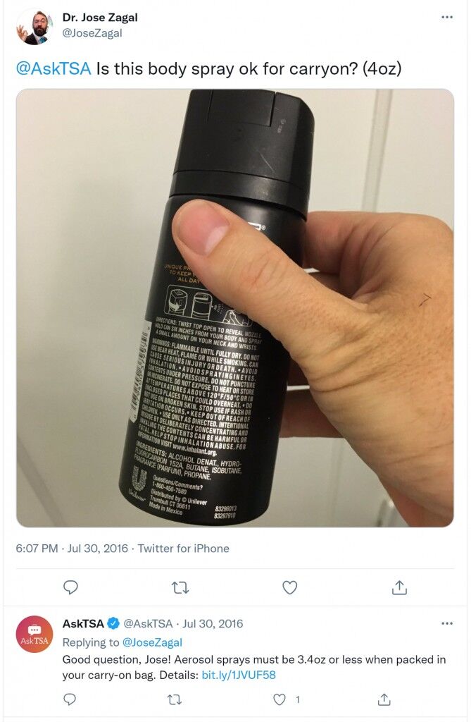 tsa travel size aerosol