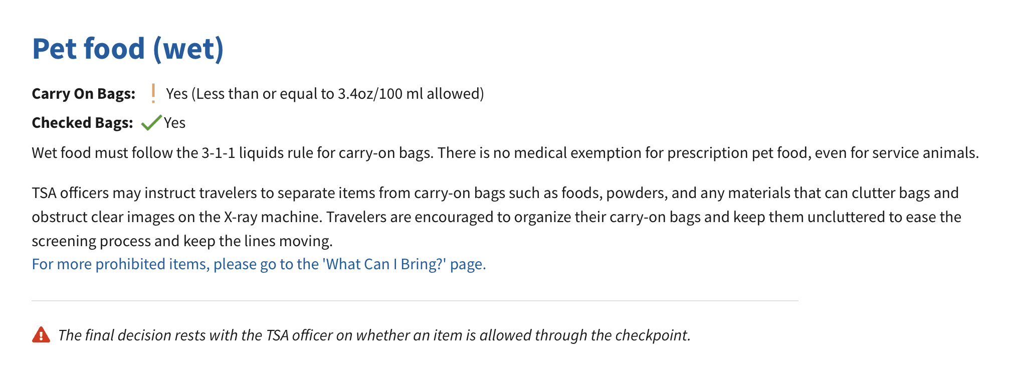 Can You Bring Cat Food On A Plane TSA Rules 