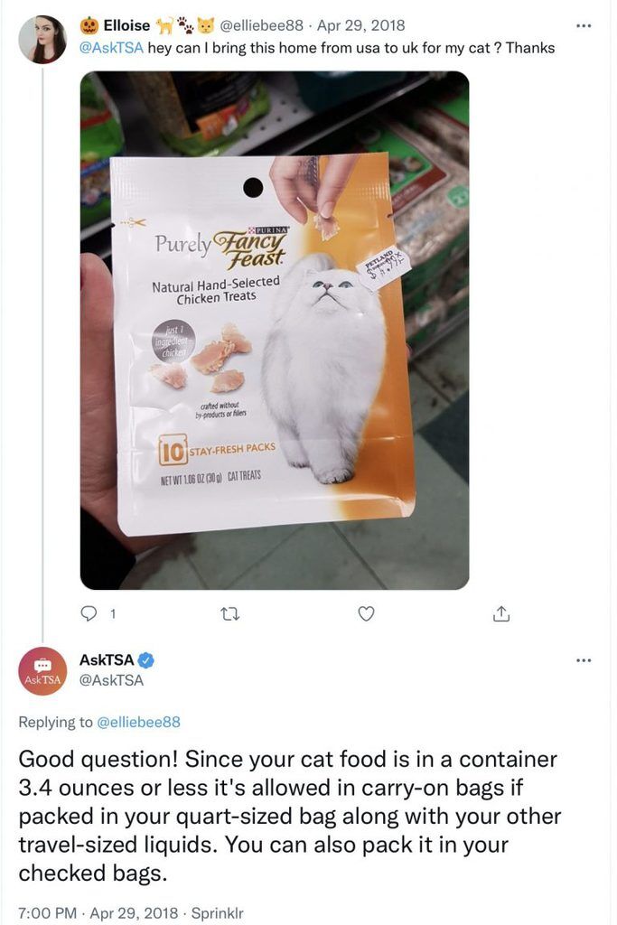 Can You Bring Cat Food On A Plane TSA Rules 